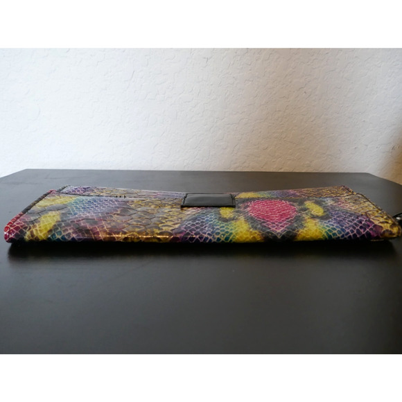 Colorful Reptile Embossed Pattern Wristlet Clutch Cocktail Evening Bag - Picture 10 of 16